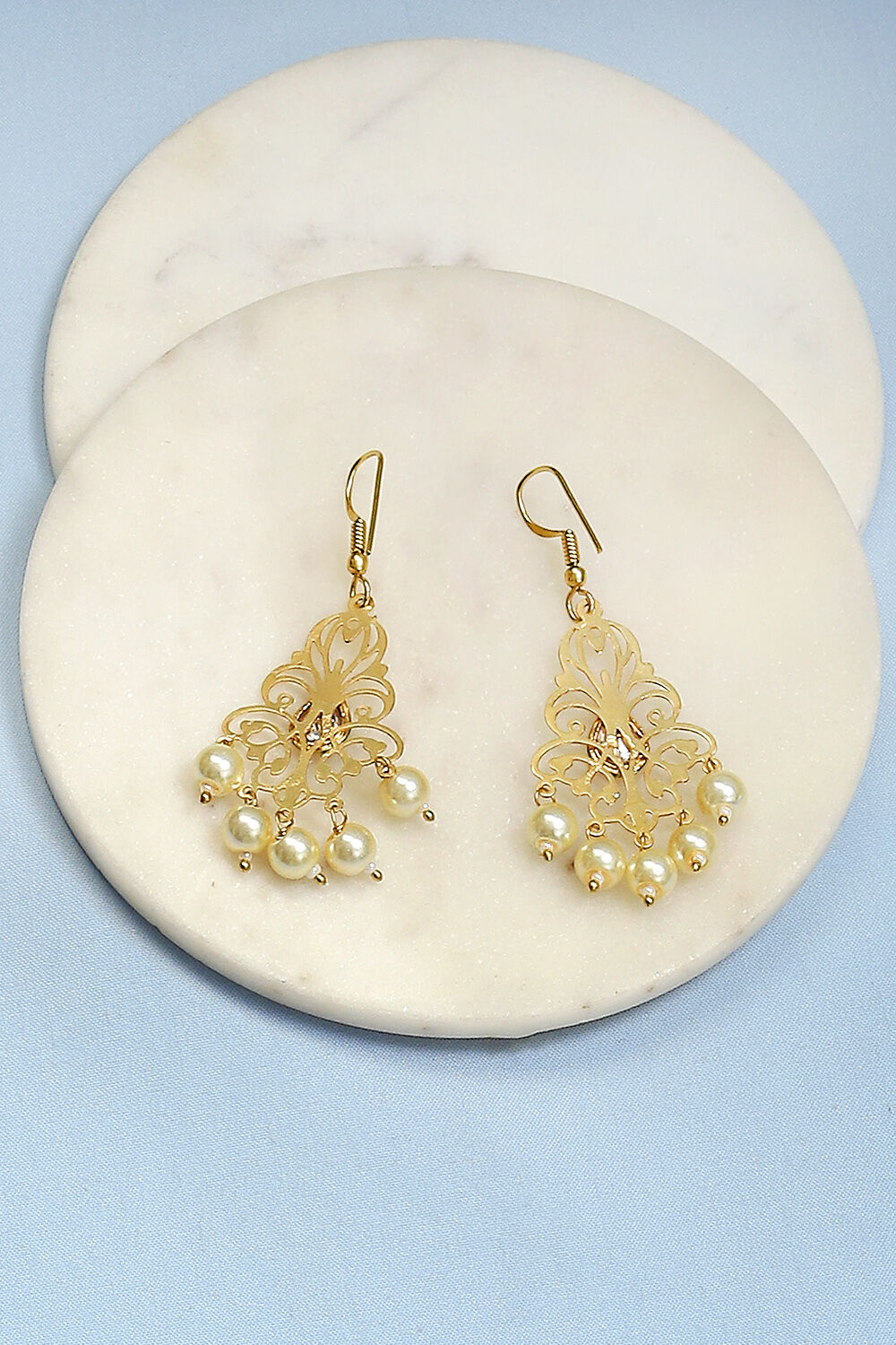 Gold Brass Earrings image number 2