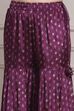 Purple Viscose Shantoon Printed Peplum Garara Suit Set image number 2