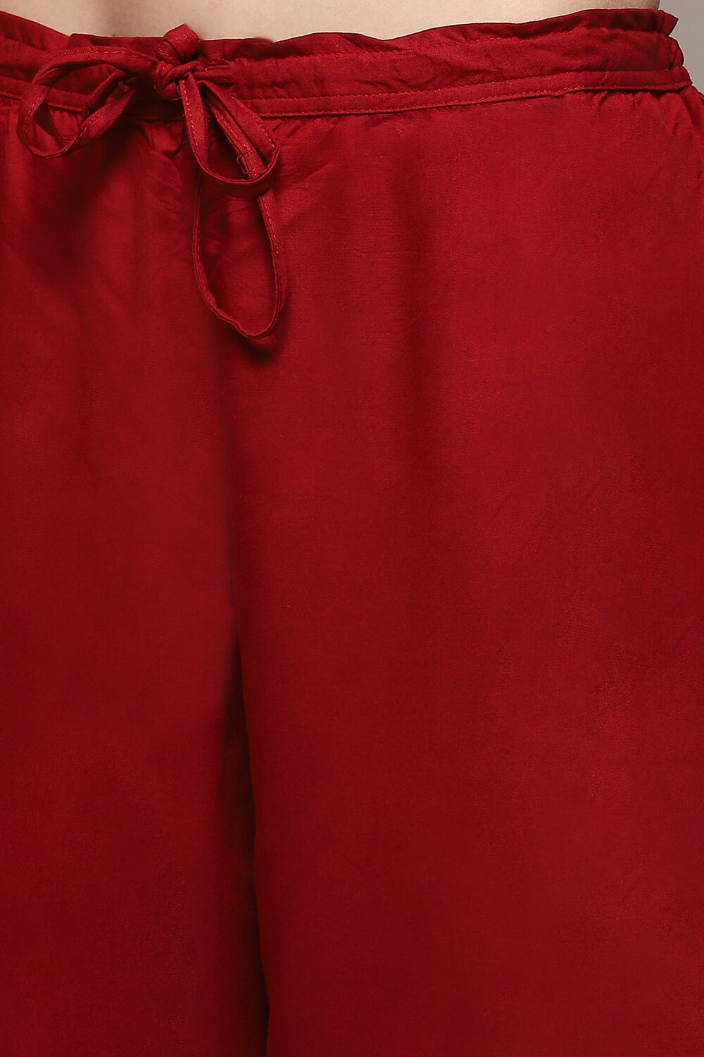 Teal LIVA Gathered Kurta Palazzo Suit Set image number 2