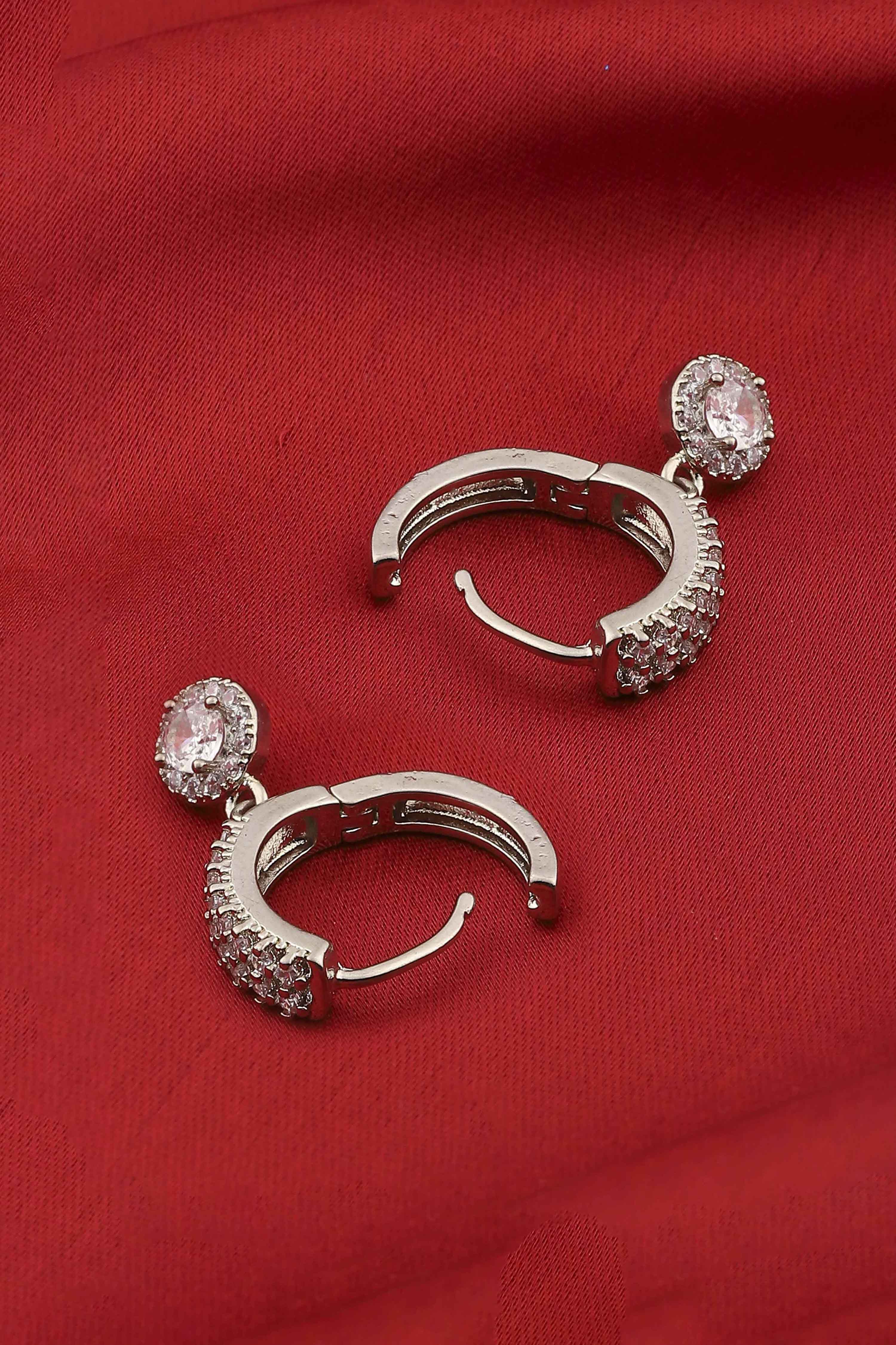 White Stone Earrings image number 2