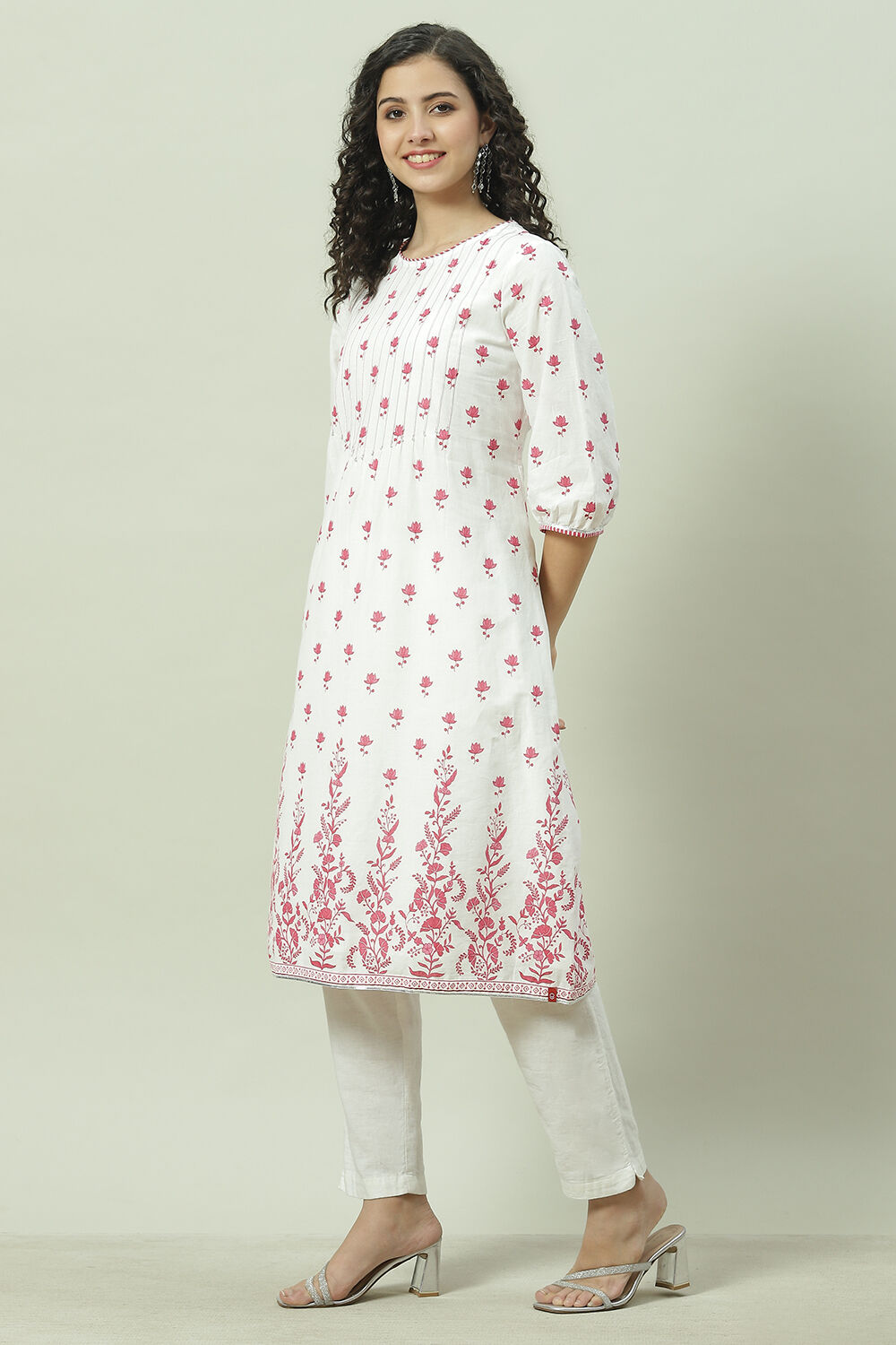 Sky Blue Cotton Straight Kurta image number 0