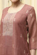 Coral Cotton Printed Embroidered Unstitched Suit Set image number 2