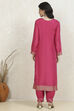 Pink Cotton Printed Embroidered Unstitched Suit Set image number 5