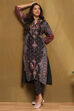 Black Printed Straight Winter wear Kurta Set image number 0