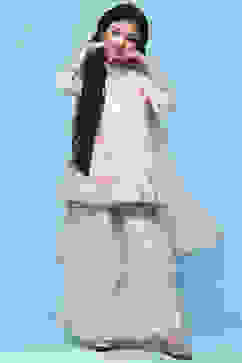 Pink Embroidered Georgette Peplum Sharara Suit Set image number 0