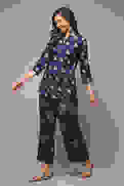 Indigo LIVA Straight Pants image number 0