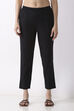 Black Cotton Slim Pants image number 4