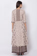 Marine Blue Cotton Blend A-Line Printed Kurta image number 4