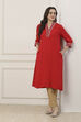 Blue Viscose Rayon Straight Kurta image number 0