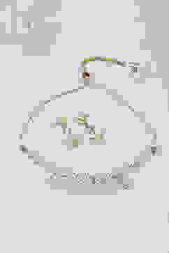 Gold Pearl Brass Necklace Set image number 2