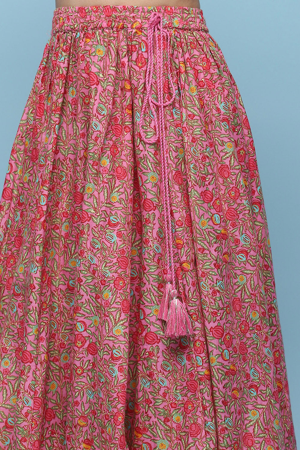 Purple Cotton Straight Printed Kurta Skirt Suit Set image number 2