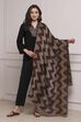 Brown Yarn-Dyed Printed Winter Stole image number 1