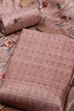 Peach Silk Tussar Handloom Unstitched Suit Set image number 0