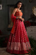 Pink and Orange Chanderi Jacquard Lehenga Set image number 5