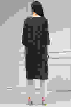 Indigo Blue Cotton Ikat Straight Kurta image number 3