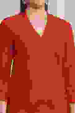 Red Viscose Rayon Straight Kurta Pants Set image number 1