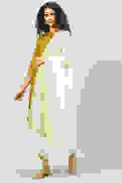 White Cotton Blend Yarndyed Dupatta image number 2