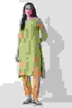 Beige Viscose Lycra Harem Pants image number 0