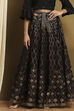 Black Shantoon Block Printed Festive Skirt image number 4