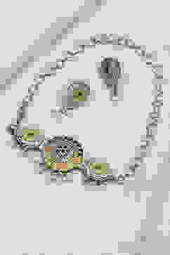 Oxidised Gold Alloy Necklace Set image number 0