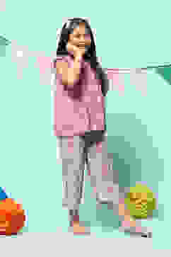 Purple Rayon Printed Sleepwear image number 5