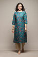 Fuchsia Cotton Straight Printed Kurta image number 0