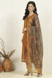 Rust Chanderi Unstitched Suit Set image number 4
