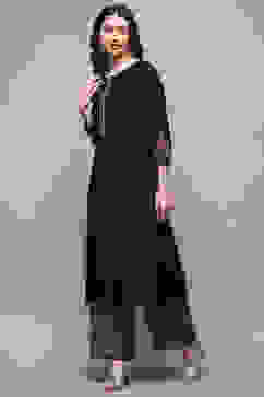 Black Rayon Straight Kurta Set image number 3