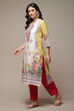 Sky Blue LIVA Straight Printed Kurta image number 3