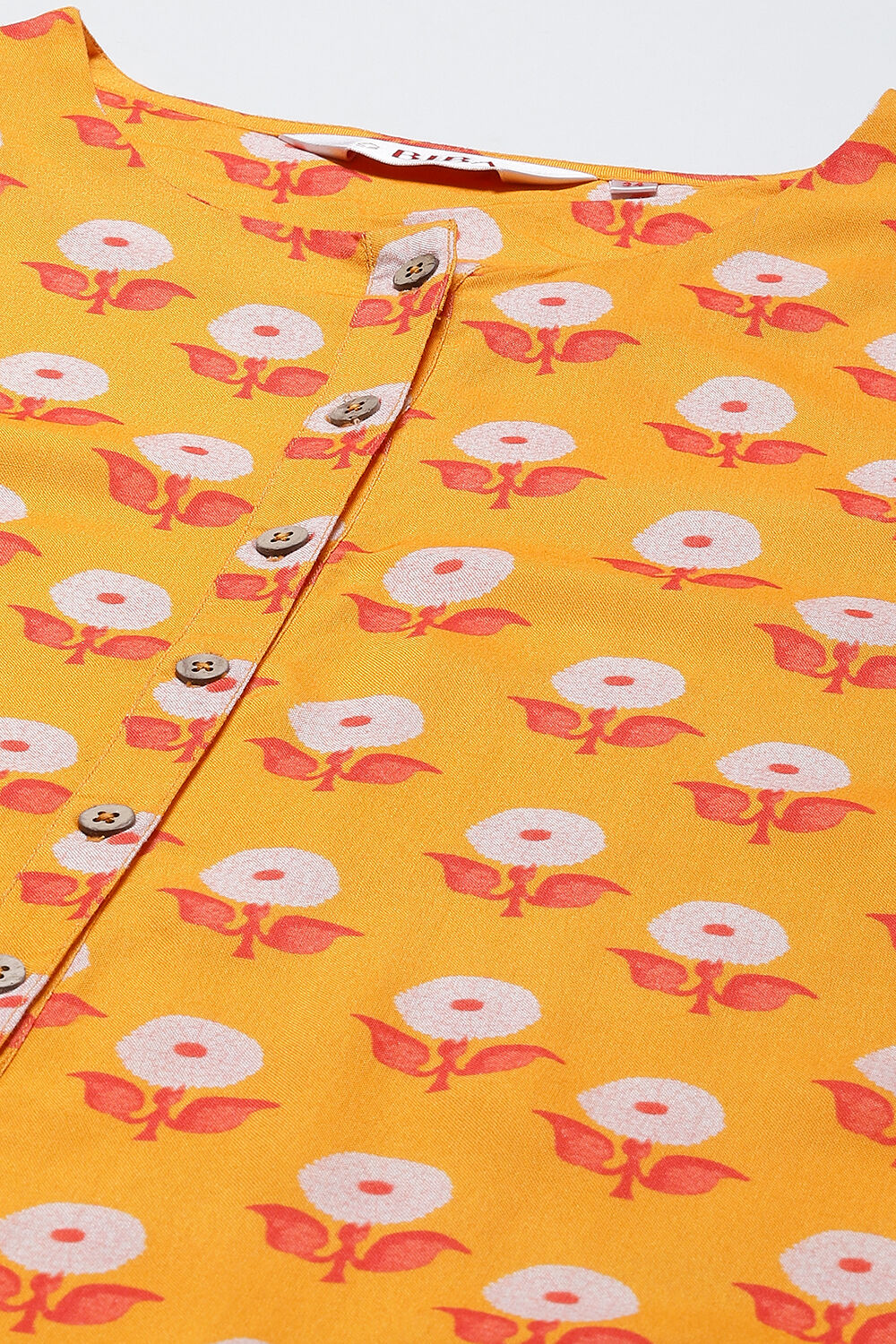 Mango Yellow LIVA Co-ord Set Kurta Relaxed Pant Suit Set image number 1