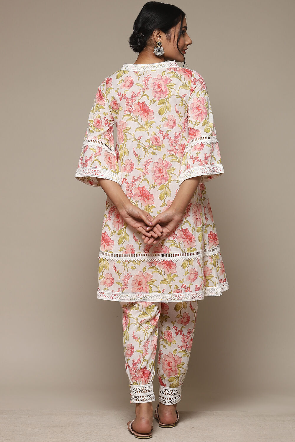 Pink Cotton Floral Straight Co-ord Set image number 4
