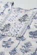 Blue Cotton Schiffly Unstitched Suit Set image number 2