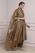 Brown Cotton Anarkali Yarndyed Suit Set image number 5