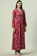 Indigo Pink Acrylic Flared Printed Dress image number 3