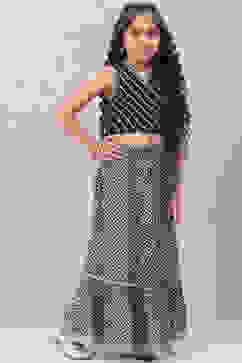 Blue Art Silk Lehenga Set image number 5