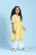 Yellow Cotton Printed Anarkali Kurta Set image number 3