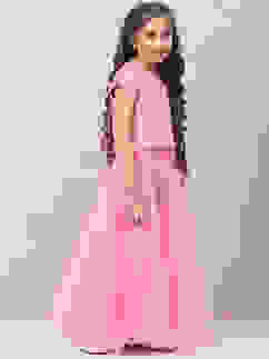 Pink Viscose Lehenga Set image number 5