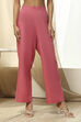 Pink Cotton Solid Straight Palazzos image number 4