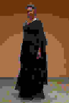 Black Modal Satin Pre-Draped Saree image number 2