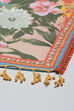 Turquoise Blue Art Silk Gathered Kurta Palazzo Suit Set image number 7