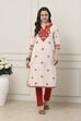 Orange Cotton Straight Kurta image number 5