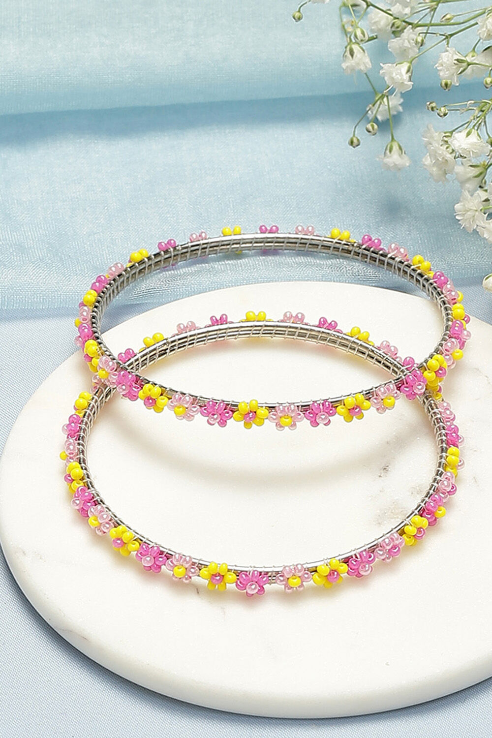 Yellow & Pink Kids Bangles image number 0