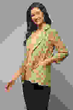 Mud Ochre LIVA Printed Jacket image number 4