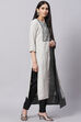 White Cotton Handloom Unstitched Suit Set image number 6