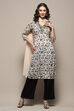 Beige Polyester Straight Printed Suit Set image number 0
