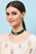Green Alloy Necklace Set image number 1