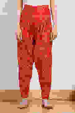 Red Cotton Printed Salwar image number 3