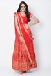 Red Art Silk Lehenga Set image number 3