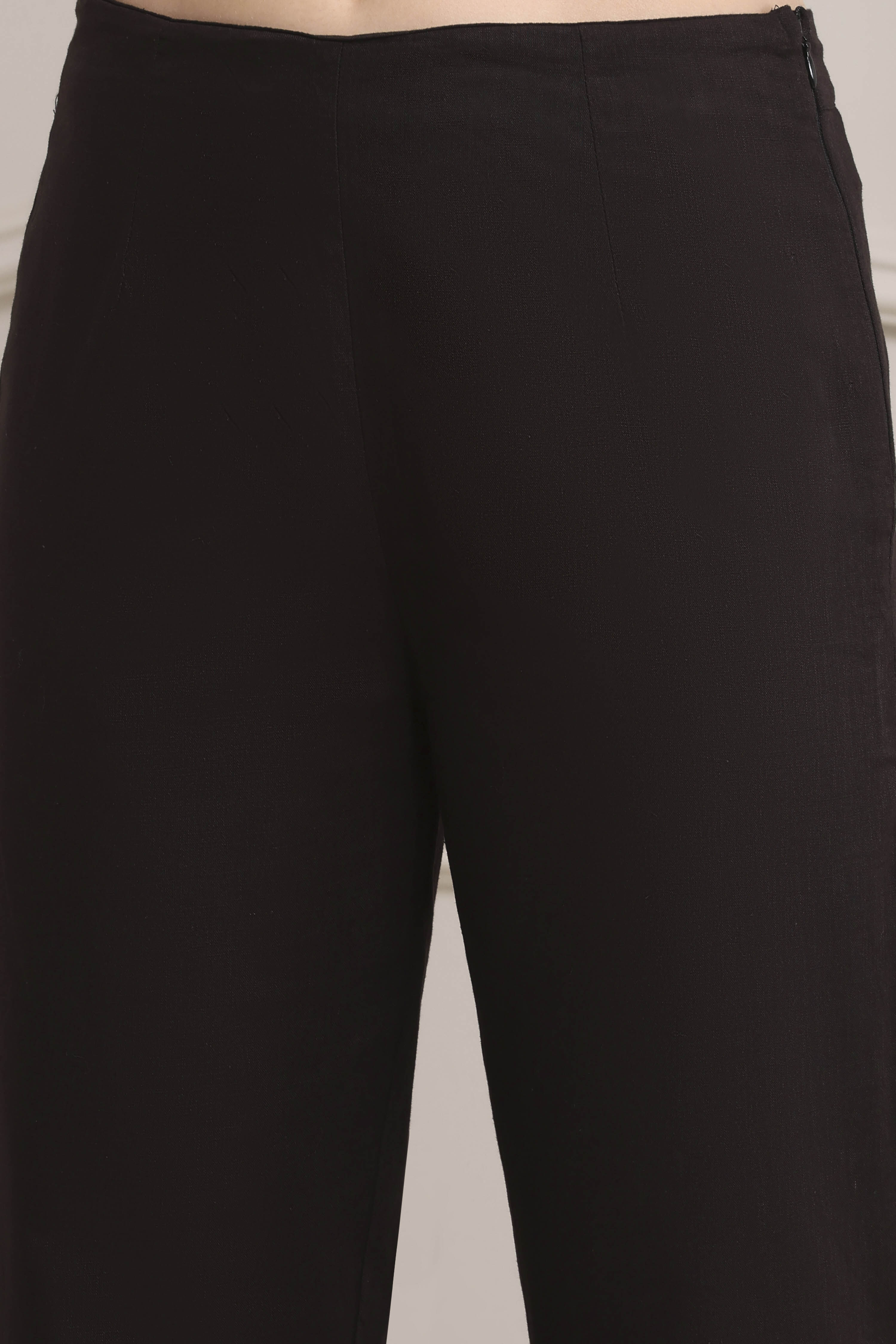 Red Cotton A-Line Kurta Pants Set image number 2