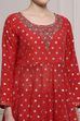 Pink Cotton Yarndyed Kalidar Kurta Set image number 1